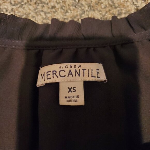 J Crew Smocked Tie Front Dress Black XS - Picture 3 of 5